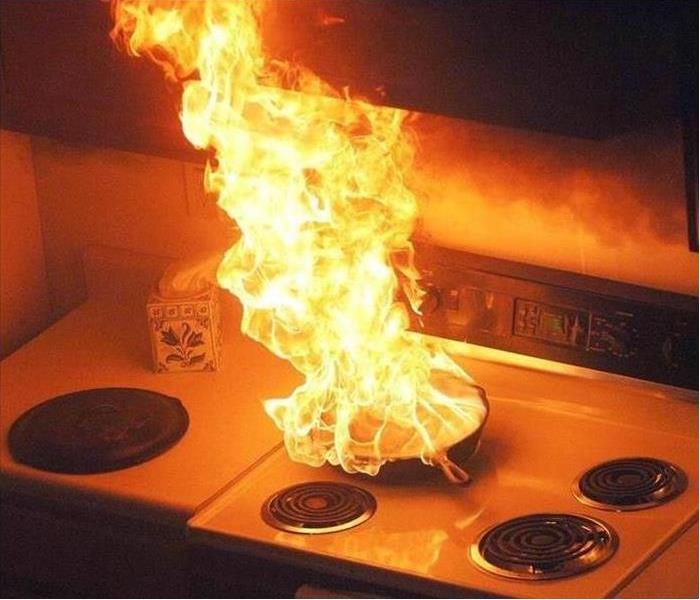 Stovetop on flames