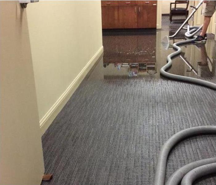 an office with flood damage